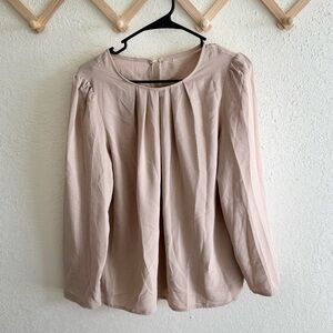 SHEIN Cream/Beige Long-Sleeve Blouse